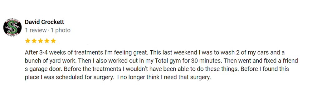 Chiropractic Arlington WA Testimonial