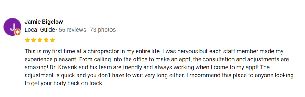 Chiropractic Arlington WA Testimonial