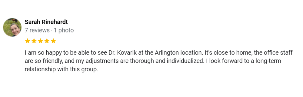 Chiropractic Arlington WA Testimonial